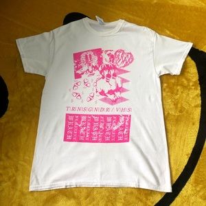 TRNSGNDR VHS Heavy Cotton pink white T-Shirt